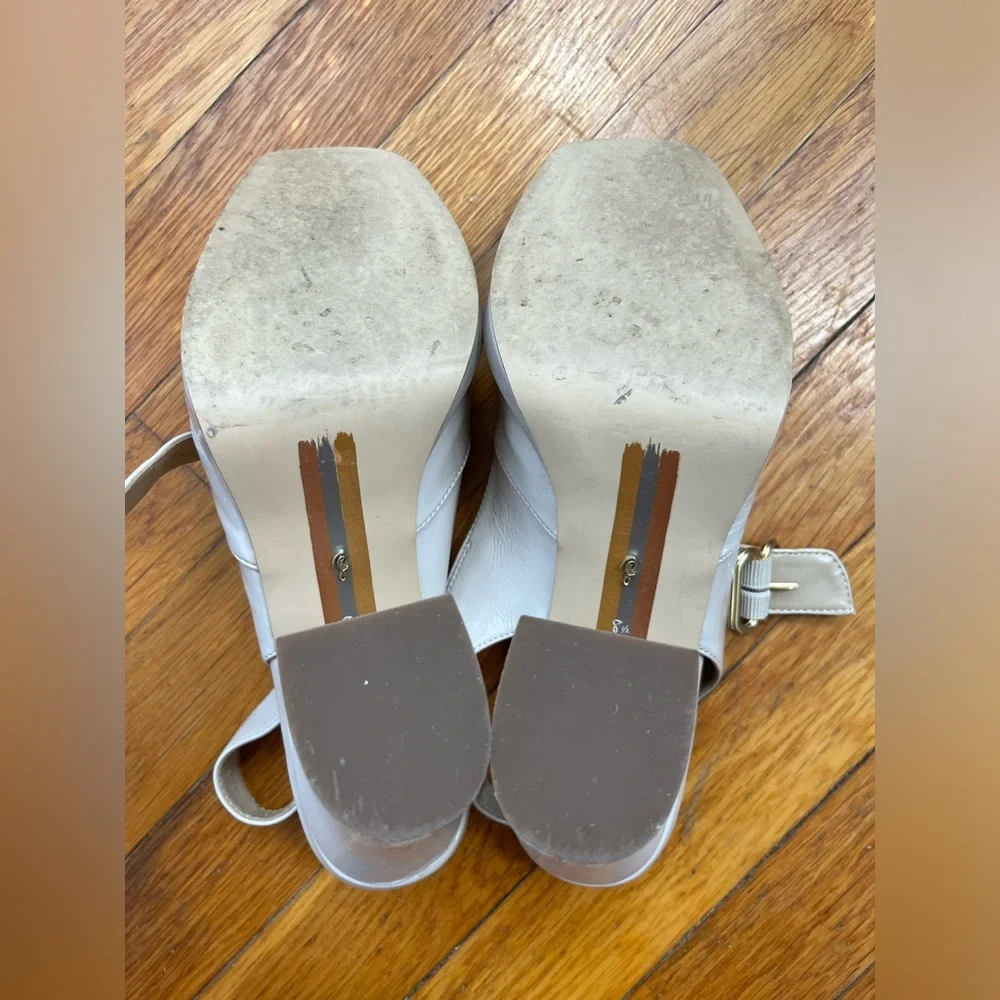 Sam Edelman Jildie Mary Jane Sling Back Heel in Linen size 8.5 - Picture 11 of 13